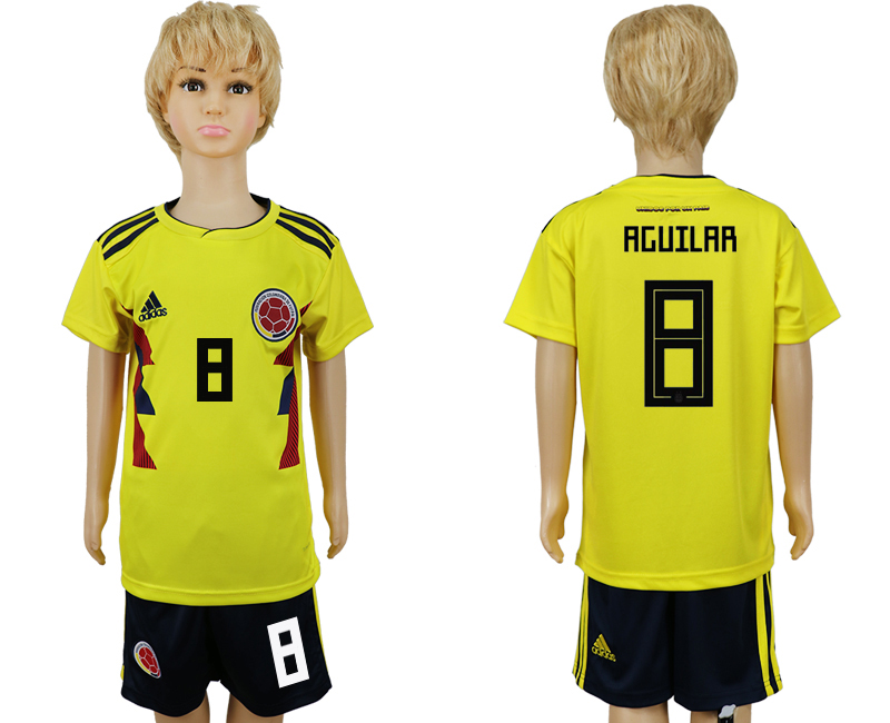 2018 maillot pour enfants Columbia CHIRLDREN #8 AGUILAR